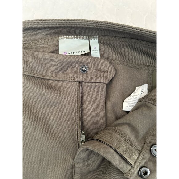 Athleta Trailsetter Motto Motion Athleisure Pants Size 2 Olive Green Ankle Zip - Picture 6 of 10